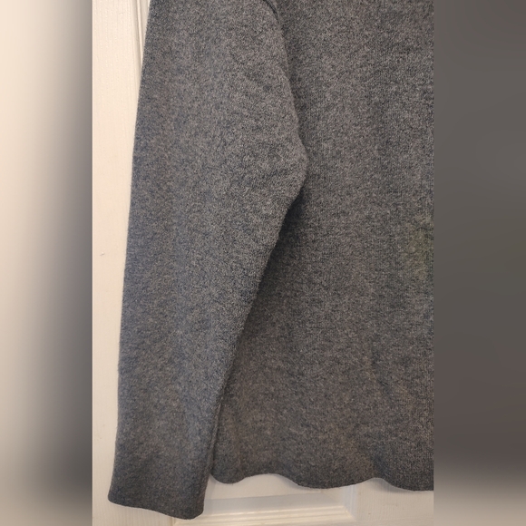 James Perse Grey Pullover Mockneck Wool Sweater 3/Large Preppy Neutral Old Money - Picture 9 of 12